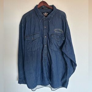 Harley-Davidson Dark Blue Snap Button Shirt